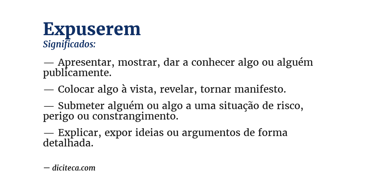 Significado de expuserem