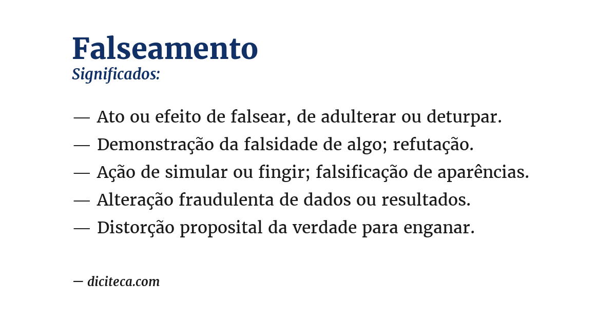 Significado de falseamento