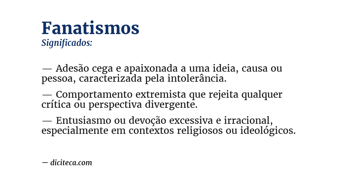 Significado de fanatismos