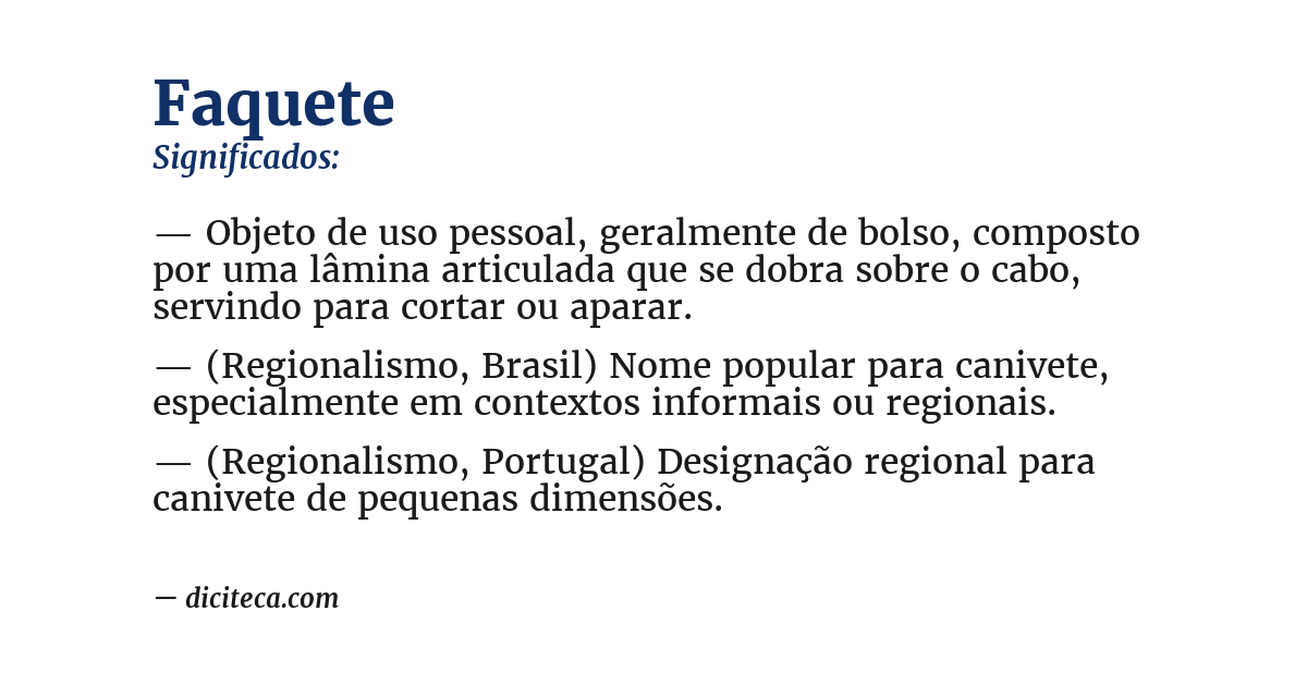 Significado de faquete