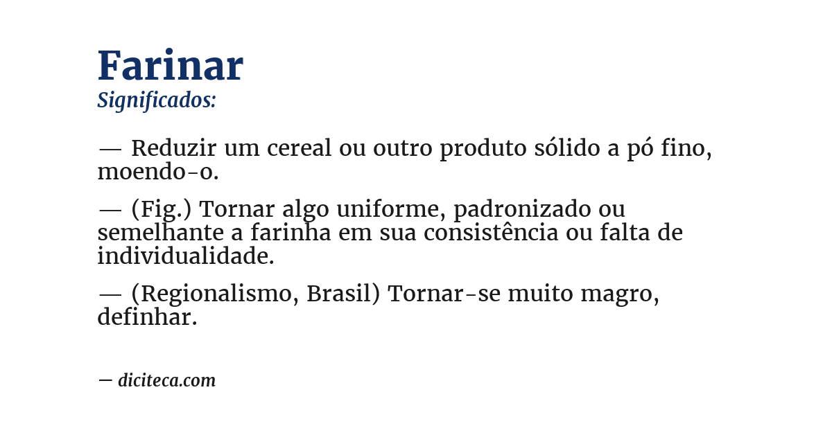 Significado de farinar