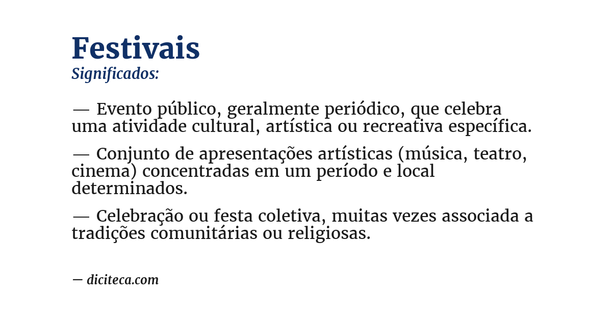 Significado de festivais