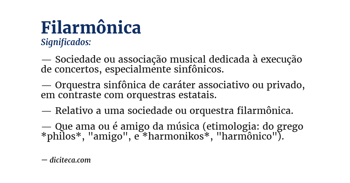 Significado de filarmônica
