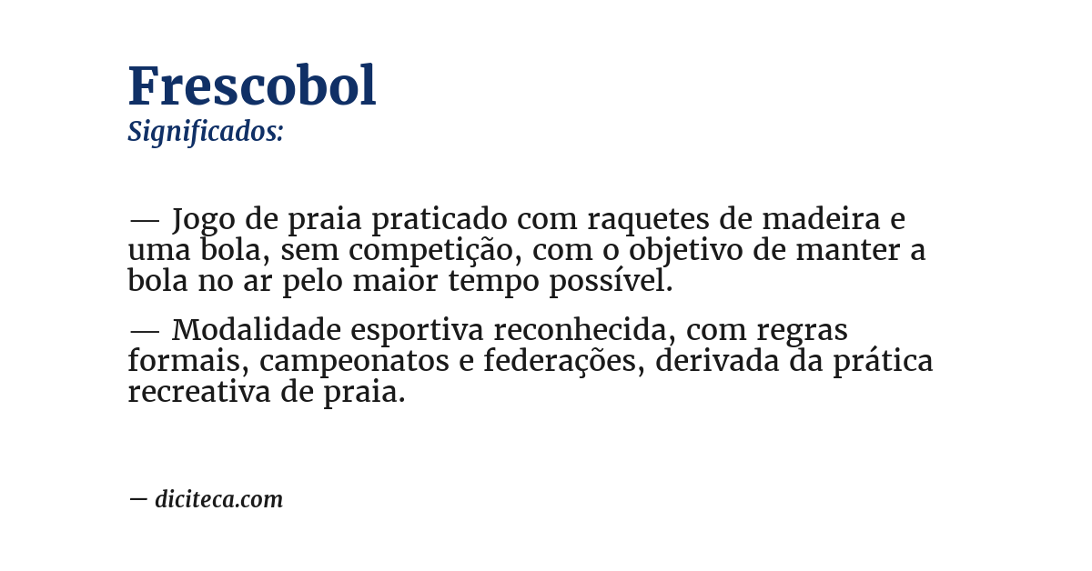 Significado de frescobol