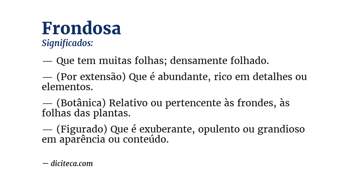 Significado de frondosa