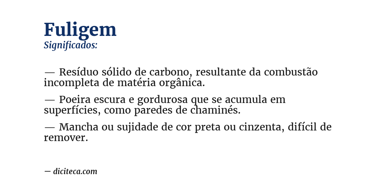 Significado de fuligem