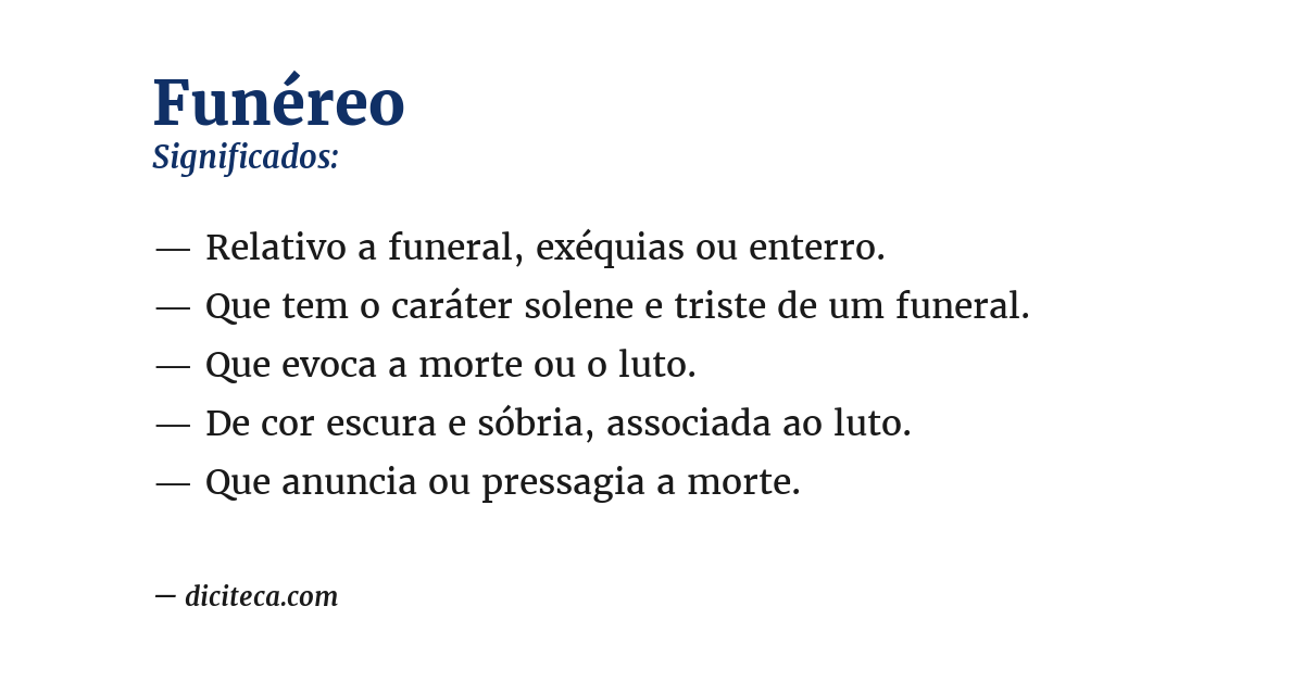 Significado de funéreo