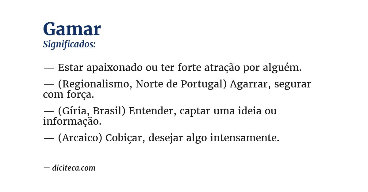 Significado de gamar