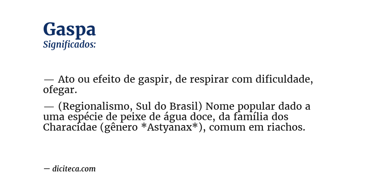Significado de gaspa