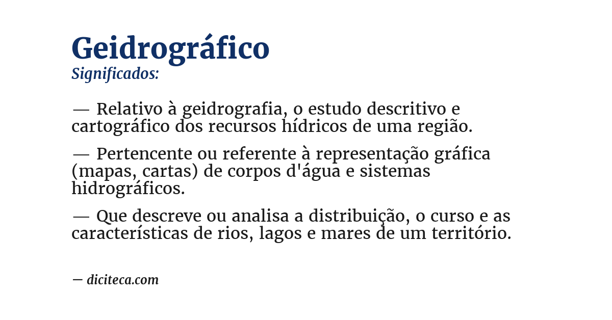 Significado de geidrográfico