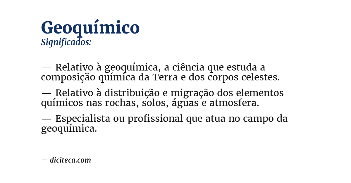 Significado de geoquímico