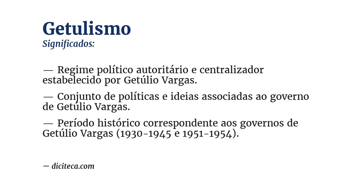 Significado de getulismo