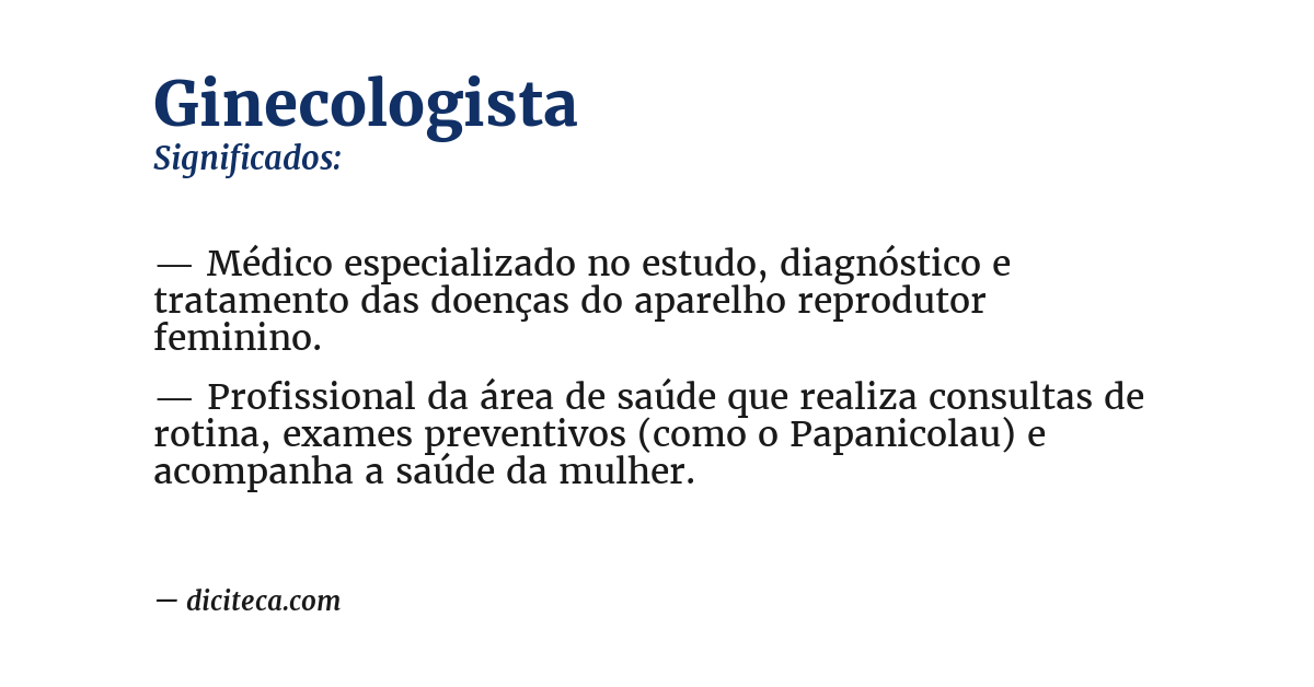 Significado de ginecologista