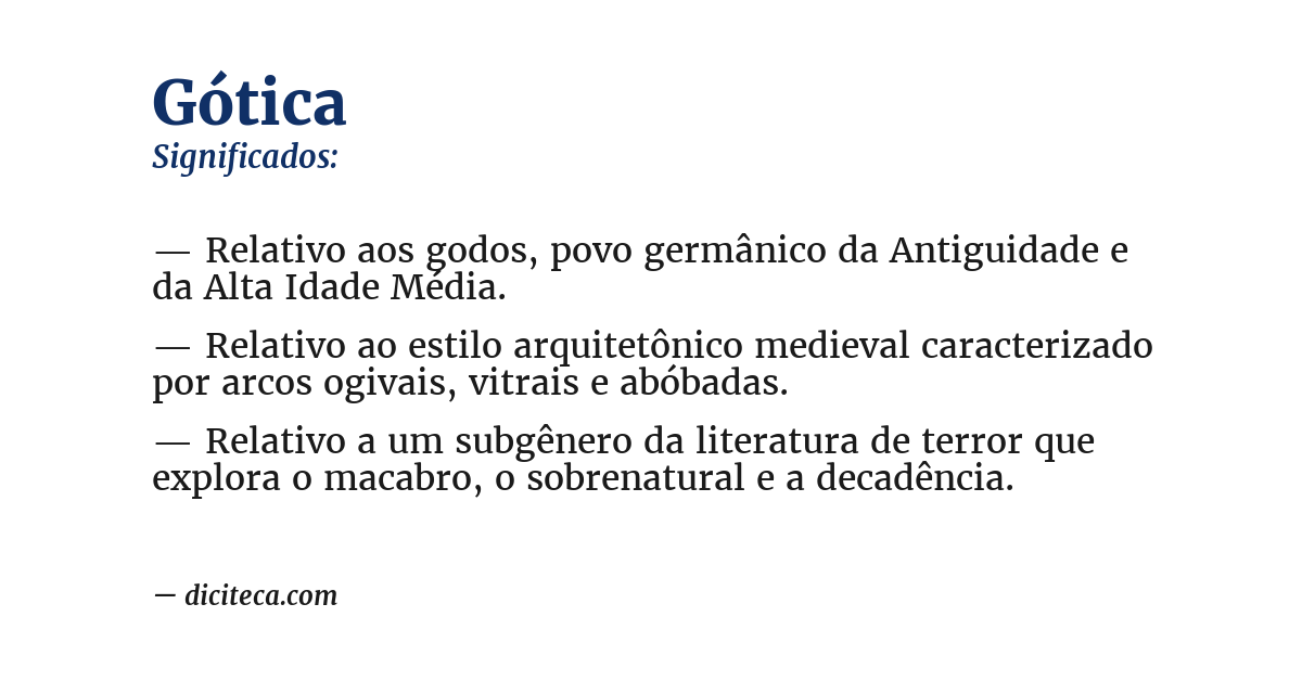 Significado de gótica