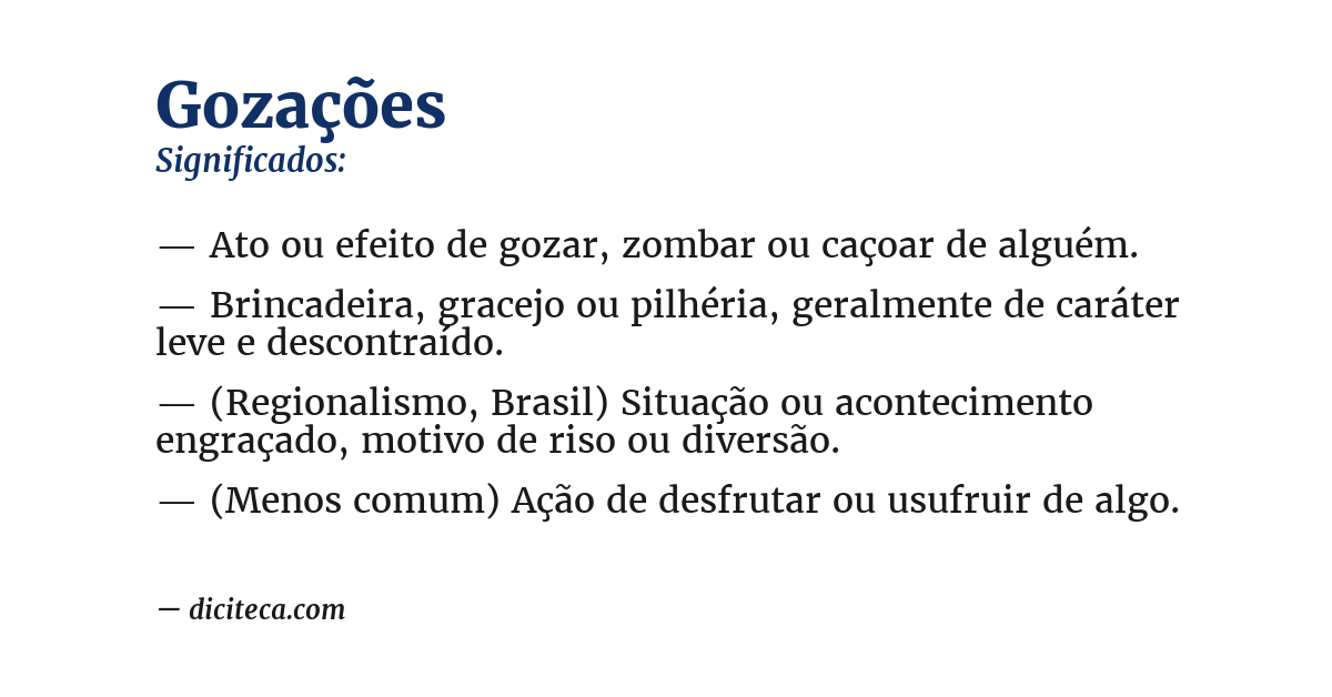 Significado de gozações