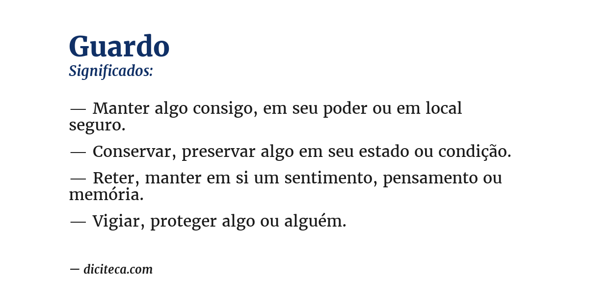 Significado de guardo