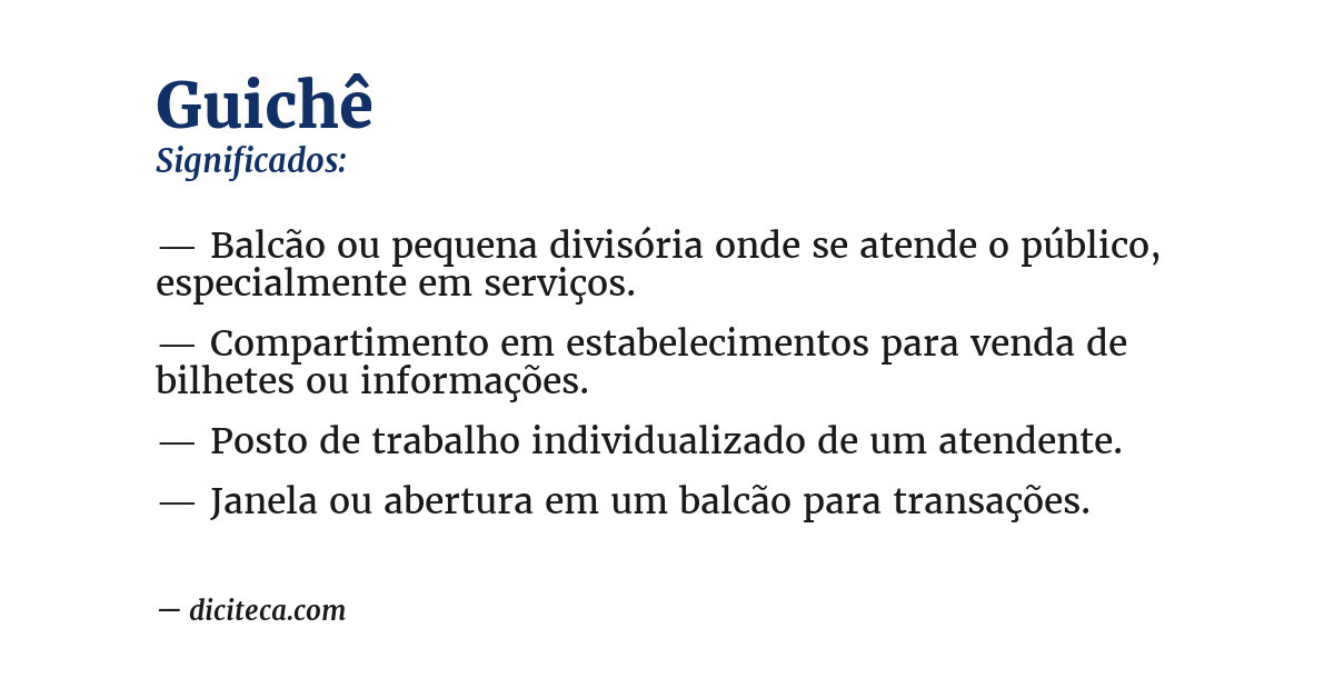 Significado de guichê
