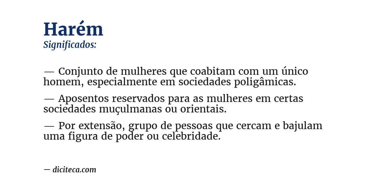 Significado de harém