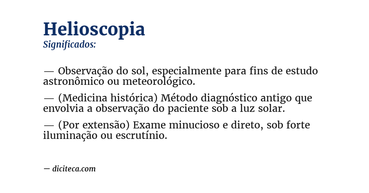 Significado de helioscopia