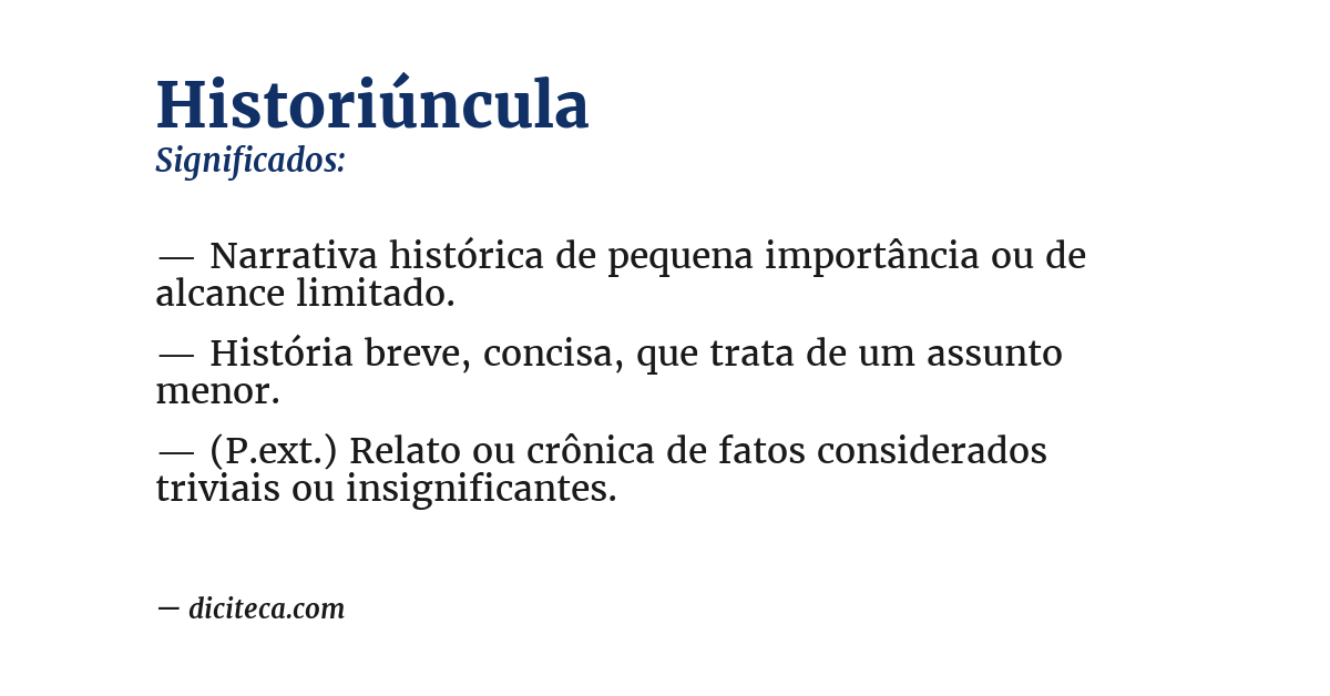 Significado de historiúncula