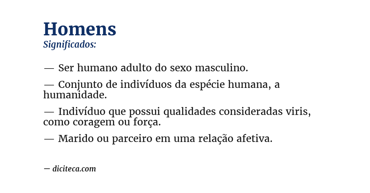 Significado de homens