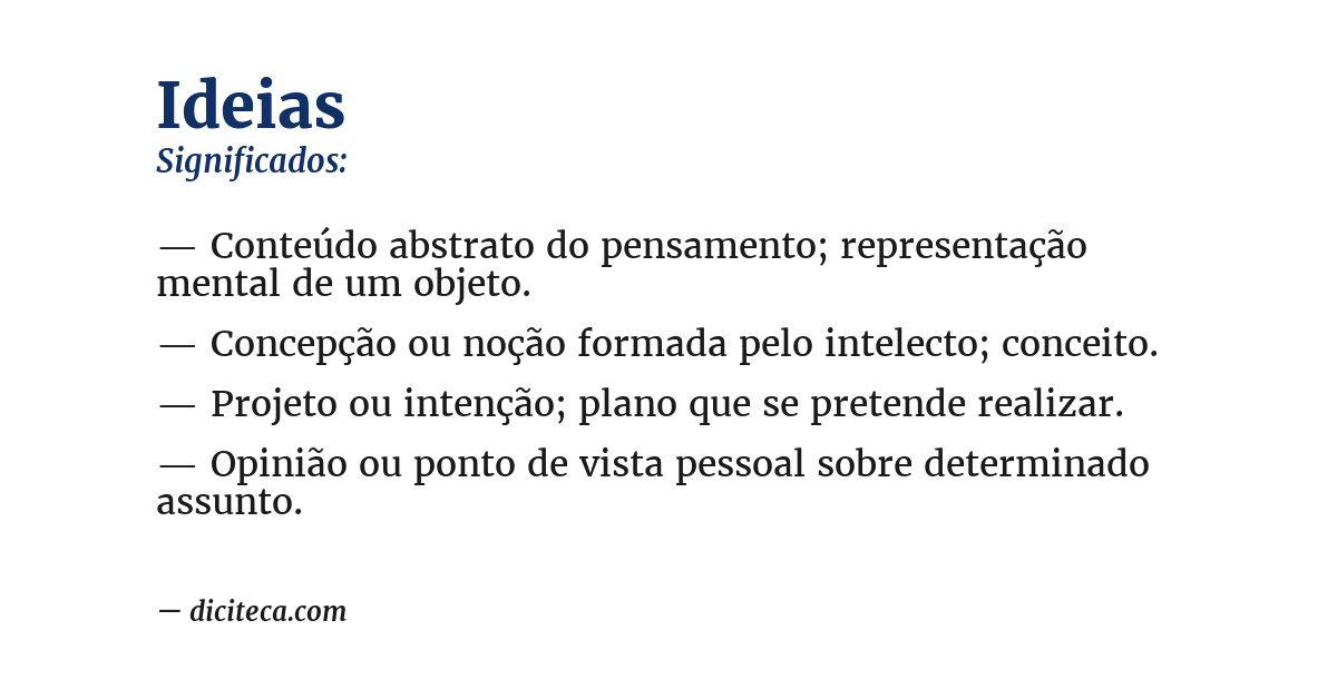 Significado de ideias