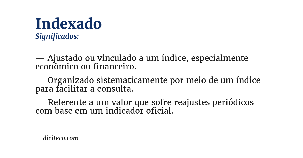 Significado de indexado