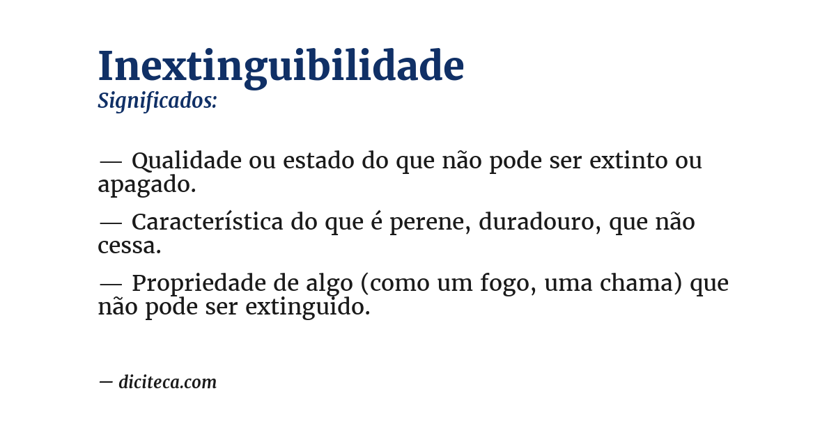 Significado de inextinguibilidade