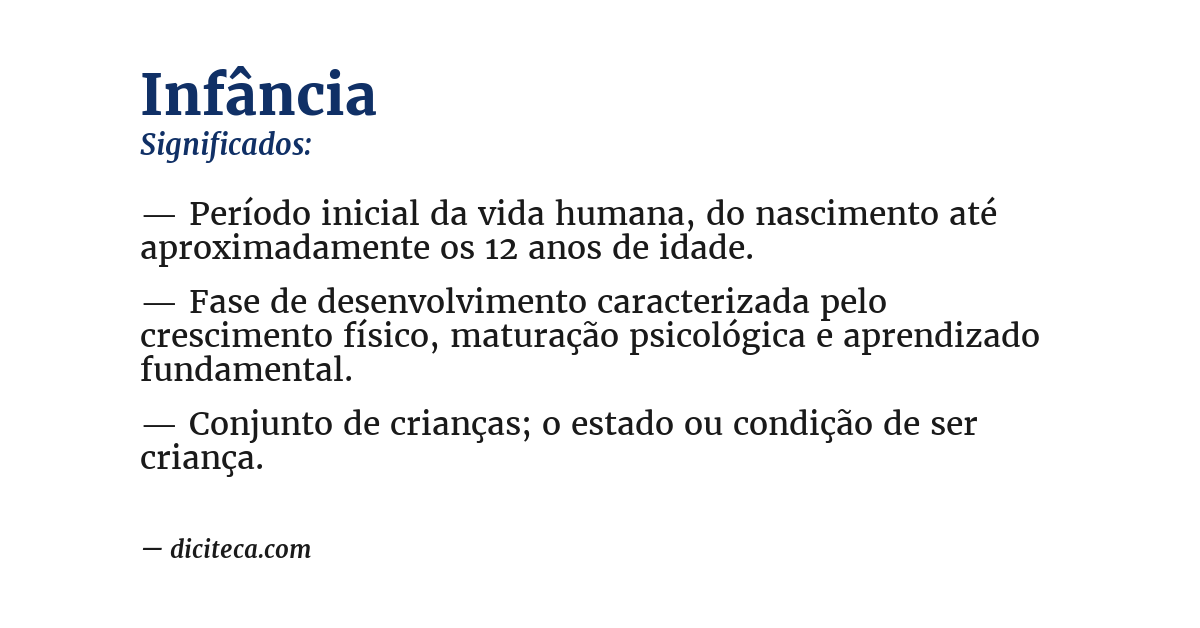 Significado de infância