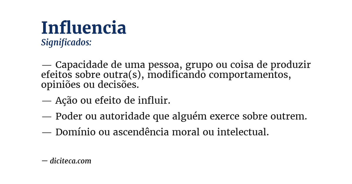 Significado de influencia