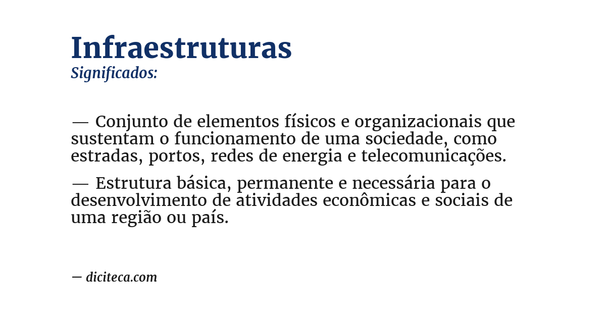 Significado de infraestruturas