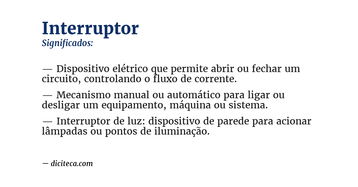 Significado de interruptor