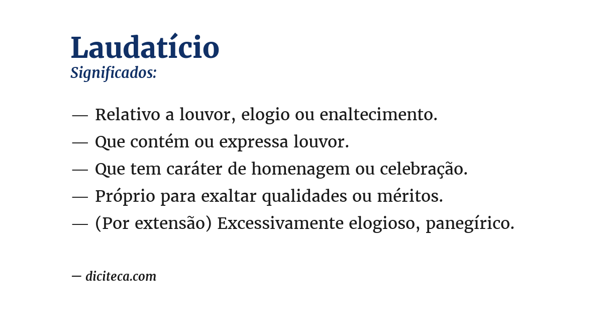 Significado de laudatício
