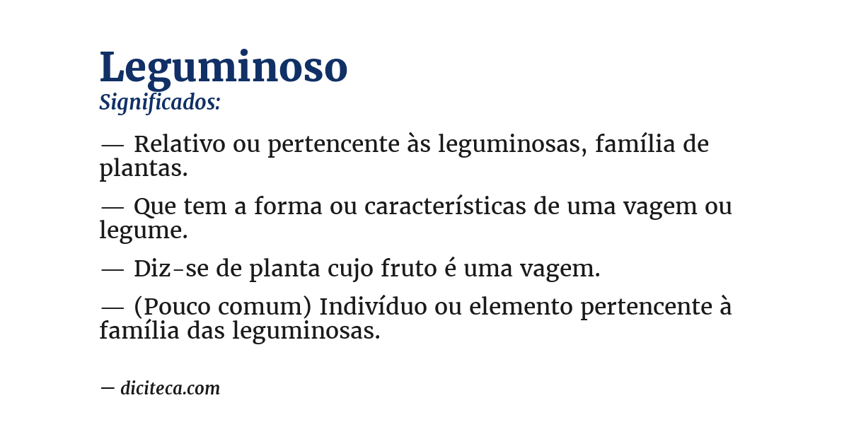 Significado de leguminoso