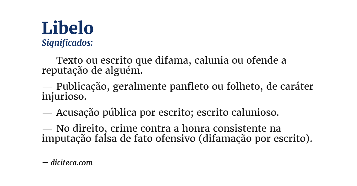 Significado de libelo