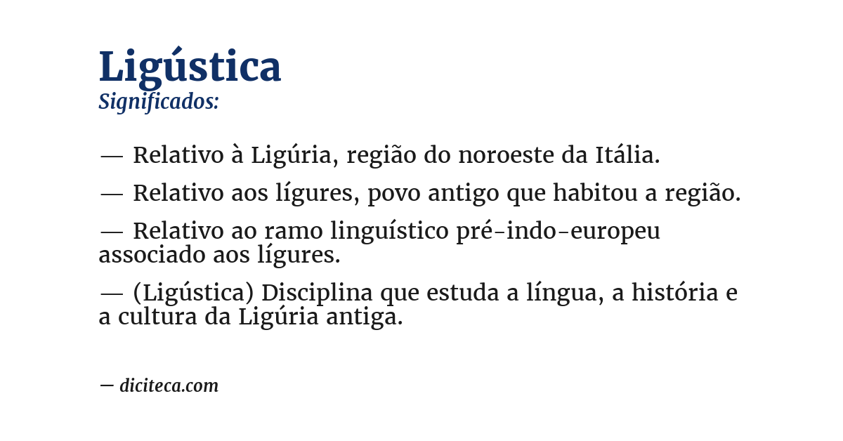 Significado de ligústica