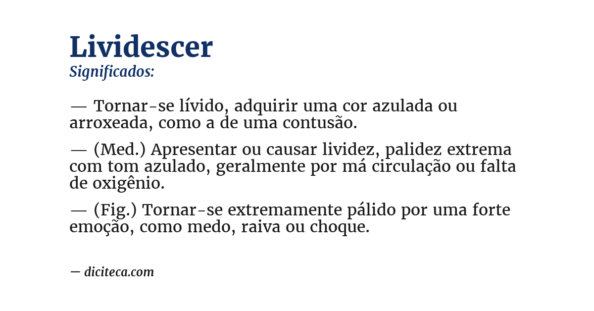 Significado de lividescer