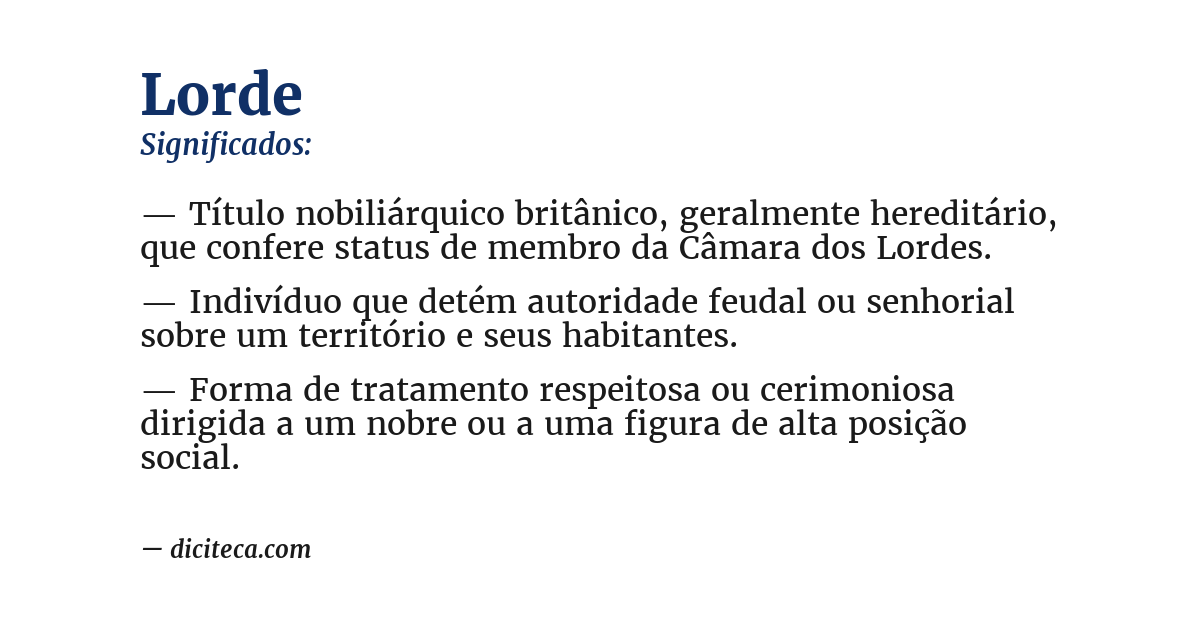 Significado de lorde