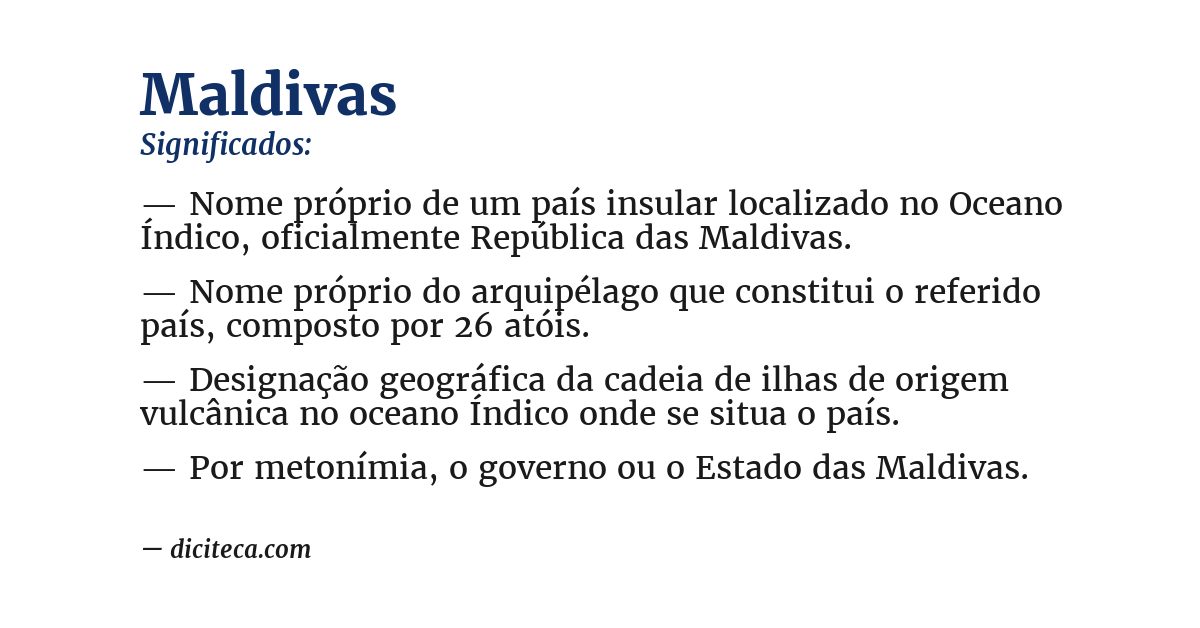 Significado de maldivas