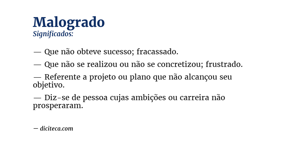 Significado de malogrado