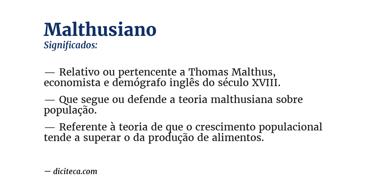 Significado de malthusiano