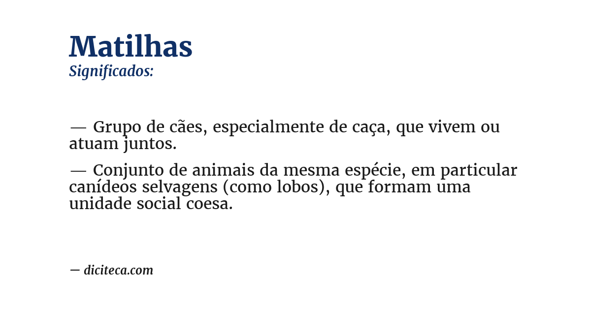 Significado de matilhas