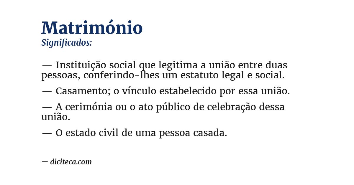 Significado de matrimónio