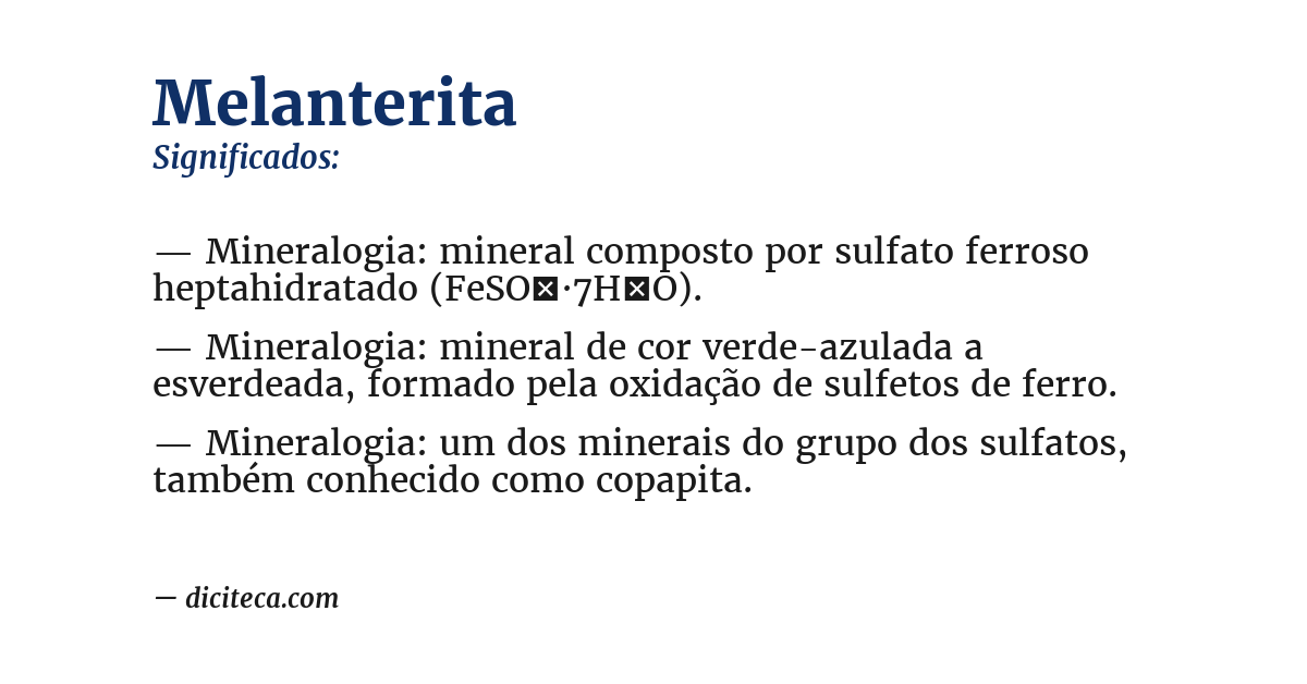 Significado de melanterita