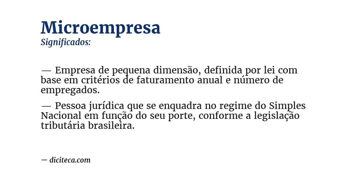 Significado de microempresa