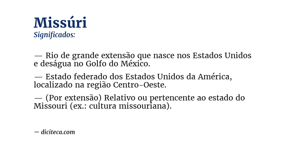 Significado de missúri