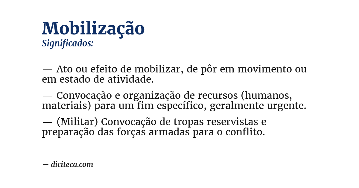 Significado de mobilização