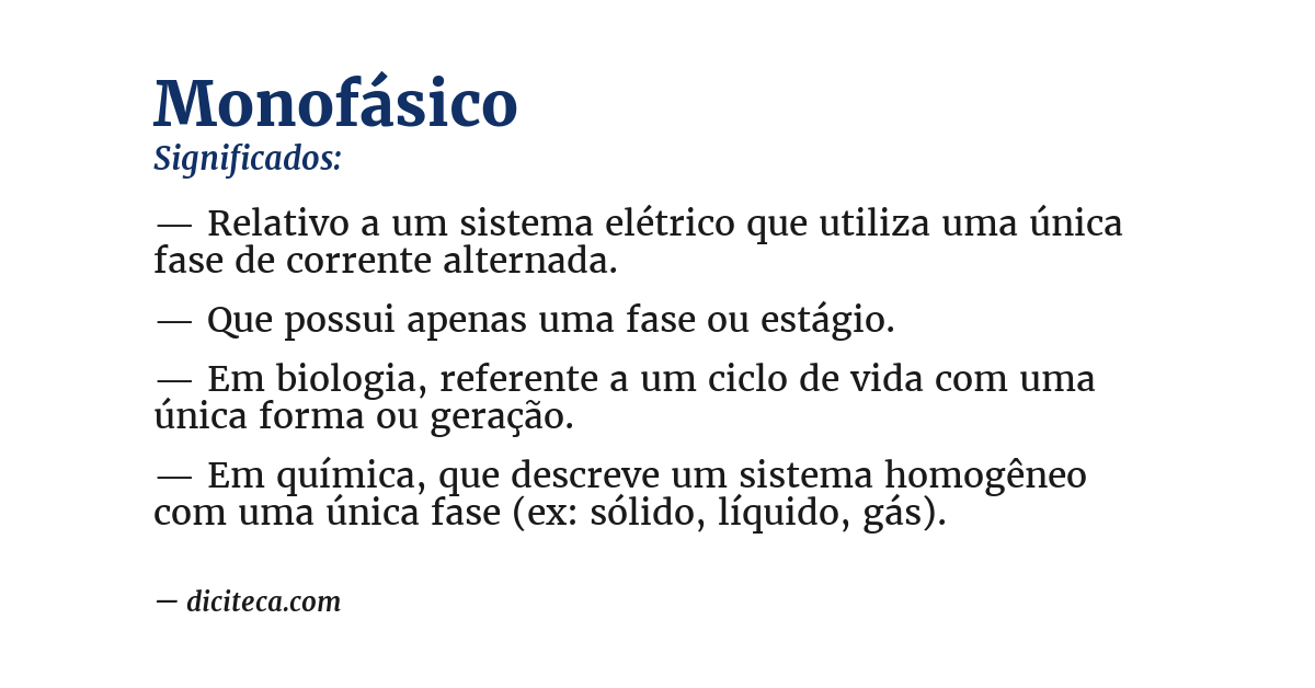 Significado de monofásico