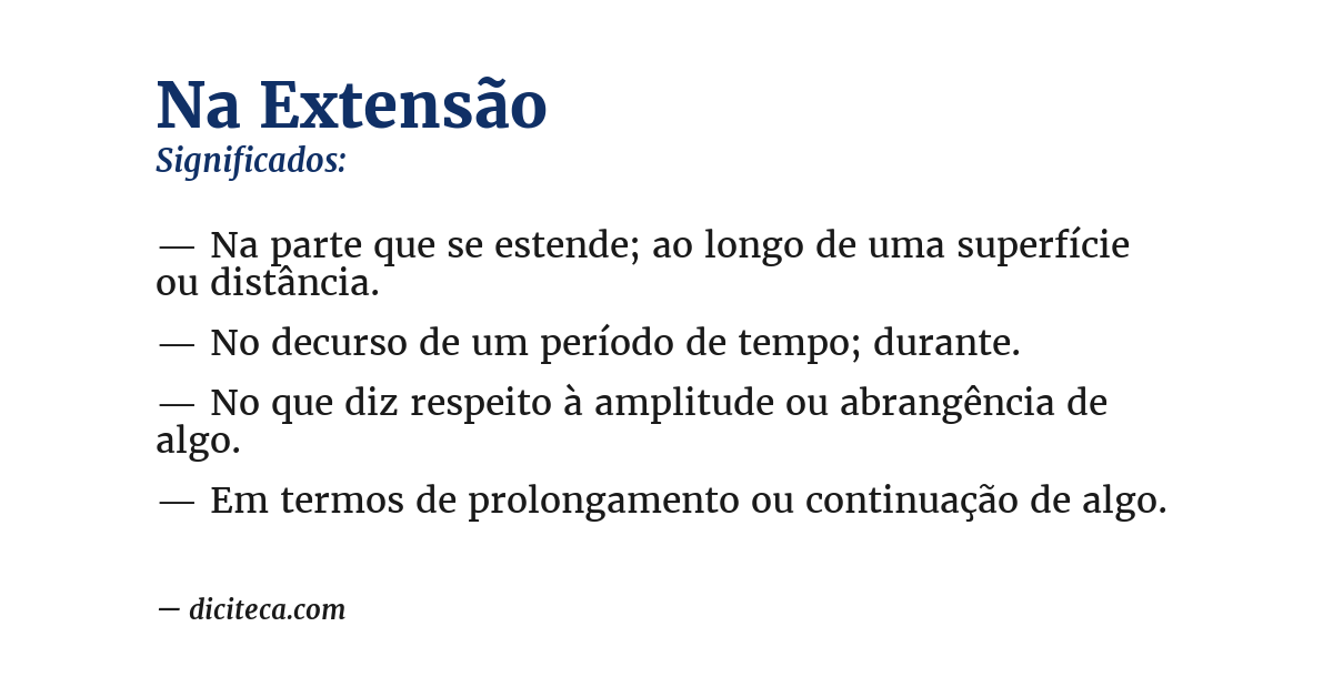 Significado de na extensão