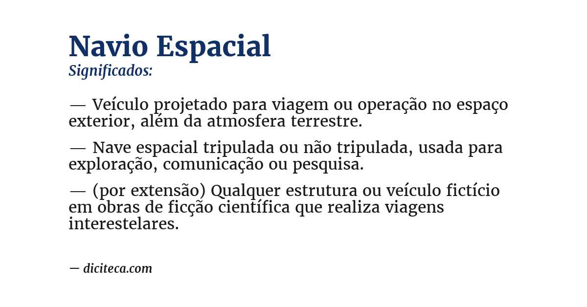 Significado de navio espacial